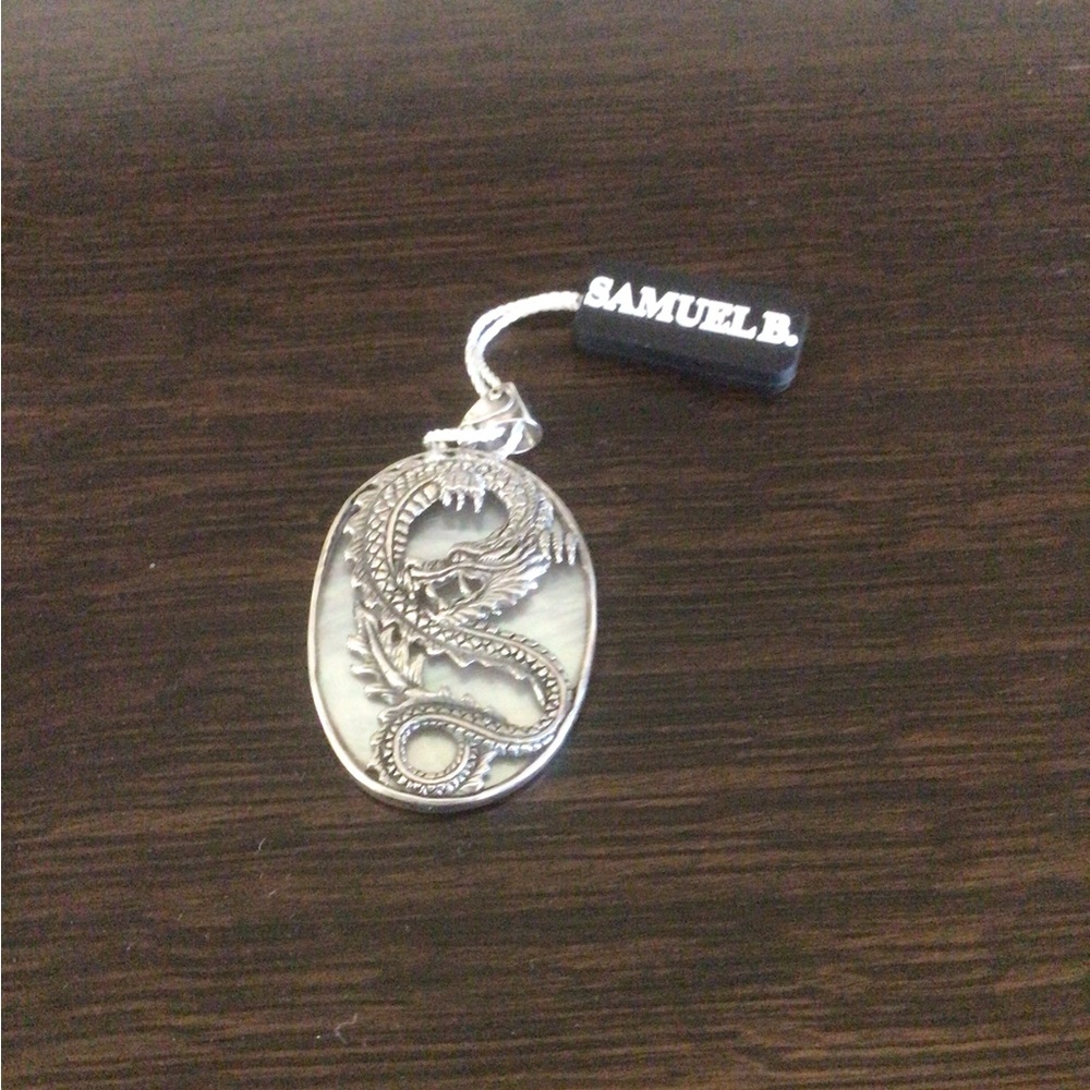 Samuel B. Sterling Silver Dragon Mother of Pearl Pendant